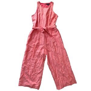 NEW Banana Republic Coral Linen Blend Belted Wide Leg Jumpsuit – Size 6